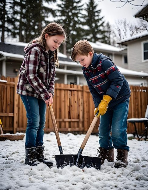 boy-girl-shoveling-snow-front-house_1264205-627-3721023