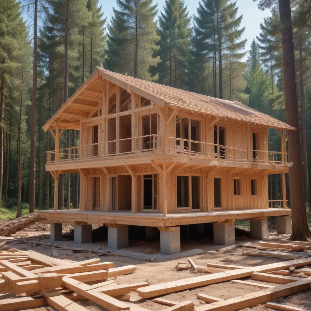 Строительство дома из клееного бруса: особенности технологии и сроки возведения